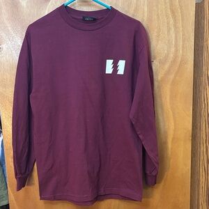 The Hundreds Flag Logo Maroon Long Sleeve Tee